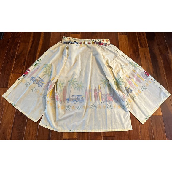 Men’s Hawaiian Shirt Caribbean Surfboards Cars Floral Flowers L / XL Button Up - Picture 3 of 13